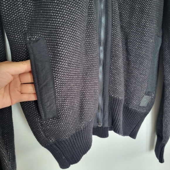 Guess Bronson Full Zip Mock Black Cotton Jacket Coat - Picture 4 of 11